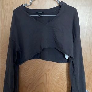 Grey extra cropped long sleeve